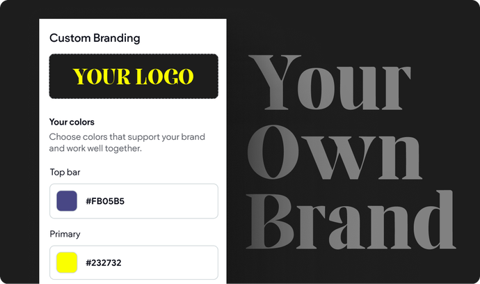 A screenshot of a website that says your own brand